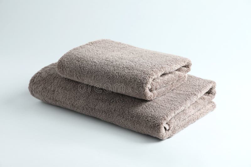 Fresh Fluffy Towel on Grey, Top View Stock Image Image of kitchen
