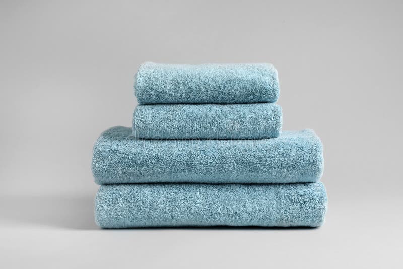 Stack of Fresh Fluffy Towels Stock Image Image of household, object