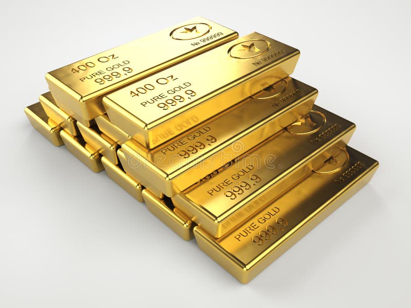 Stack of gold bars stock illustration. Illustration of rate - 24392334