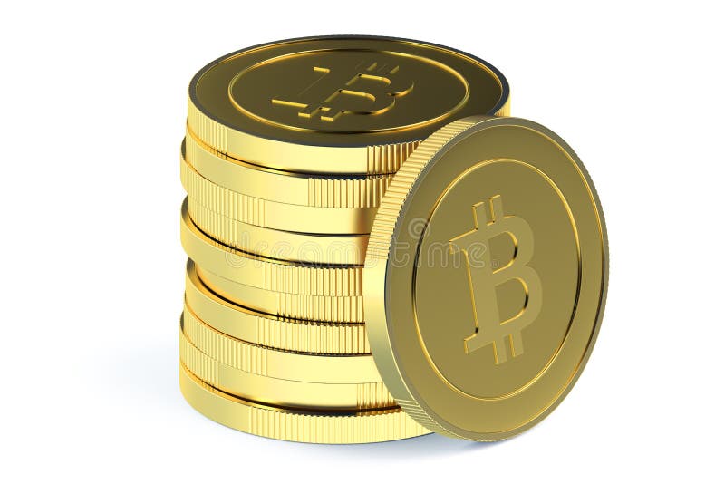Stack of Golden Bitcoins stock illustration