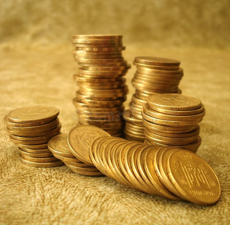 Stack of golden coins royalty free stock photography