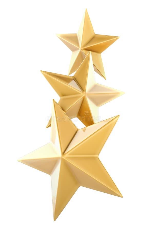 Stack of Golden Stars, 3D rendering vector illustration