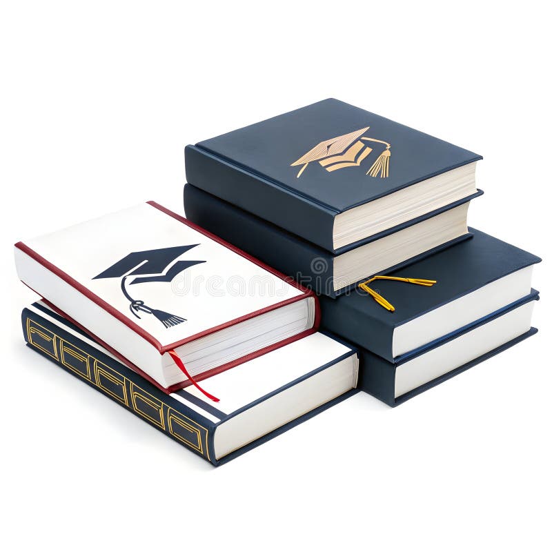 Graduation Books isolated on white background royalty free illustration