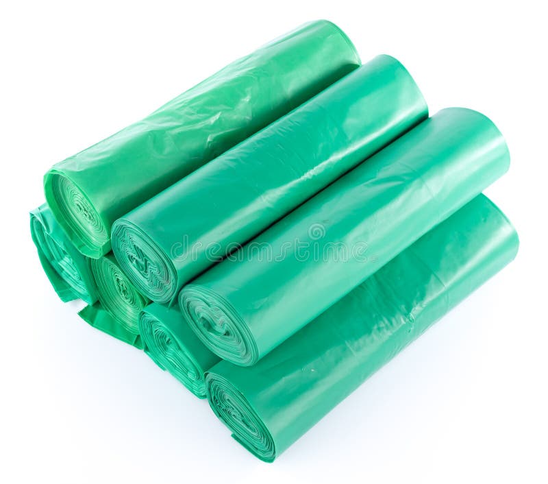 Stack of Green Garbage Bags Stock Image Image of isolated, disposal