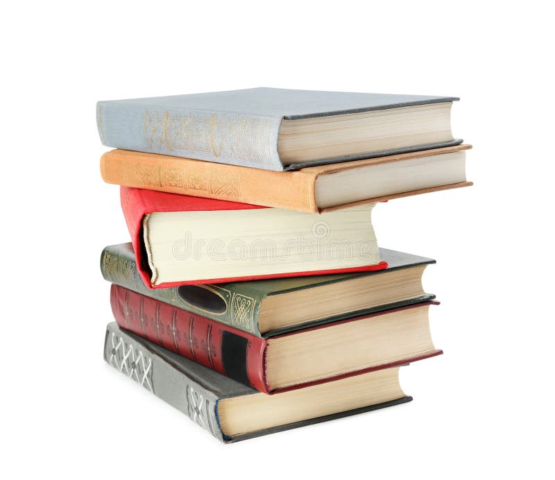 Stack of Hardcover Books on White Stock Photo Image of bookworm
