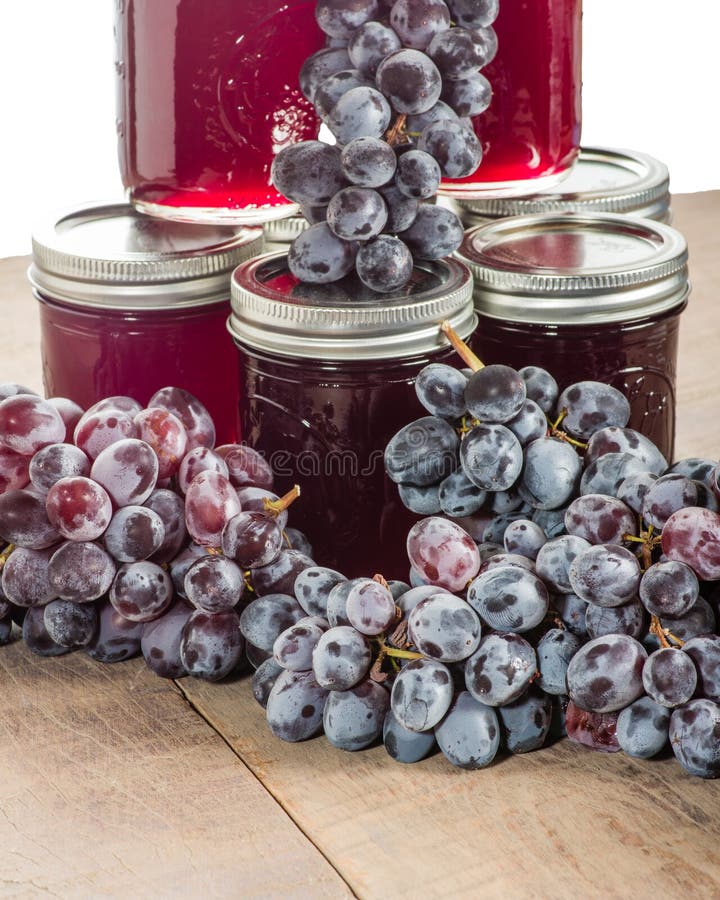 Jars with Grapes and Candle on Wooden Bench Near Vineyard Along Stock Photo Image of nature