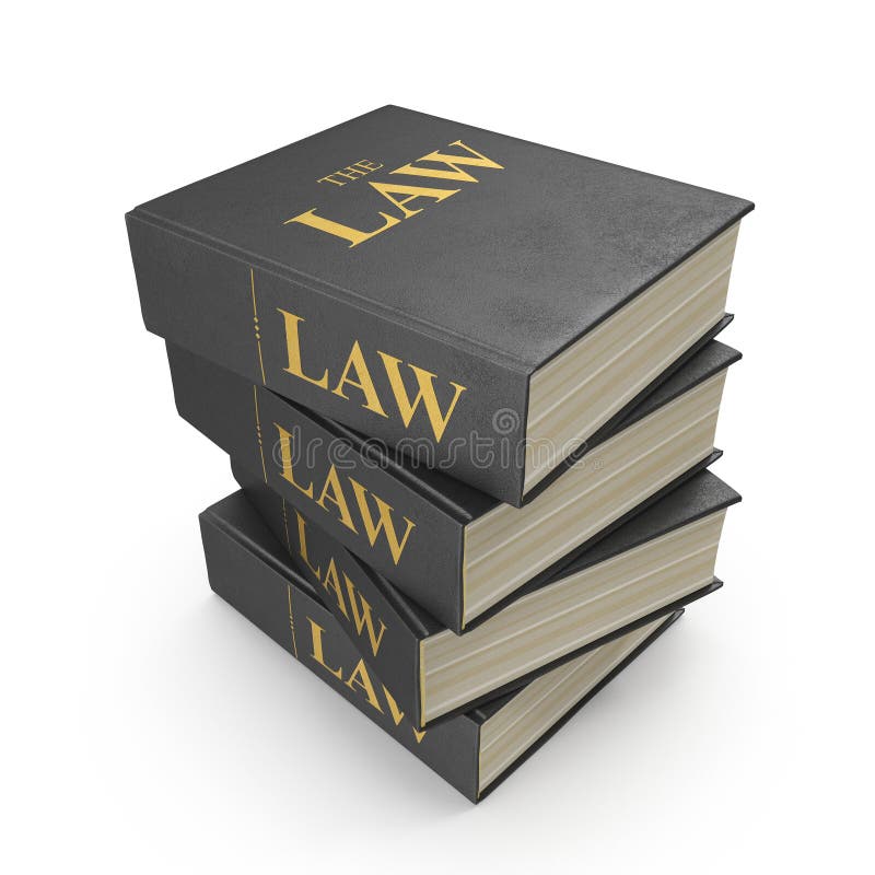 Stack Of Law Books On White. 3D Illustration Stock Illustration