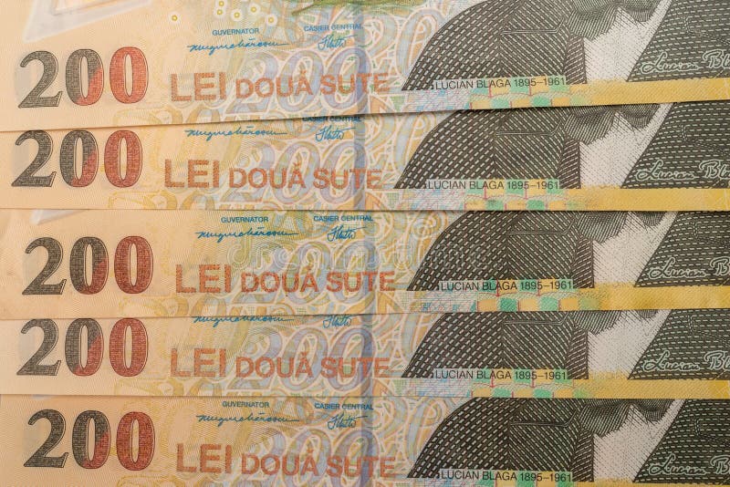 Stack Of LEI Romanian Money RON Leu Money European Currency 200 Lei stack-of-lei-romanian-money-ron-leu-money-european-currency-200-lei