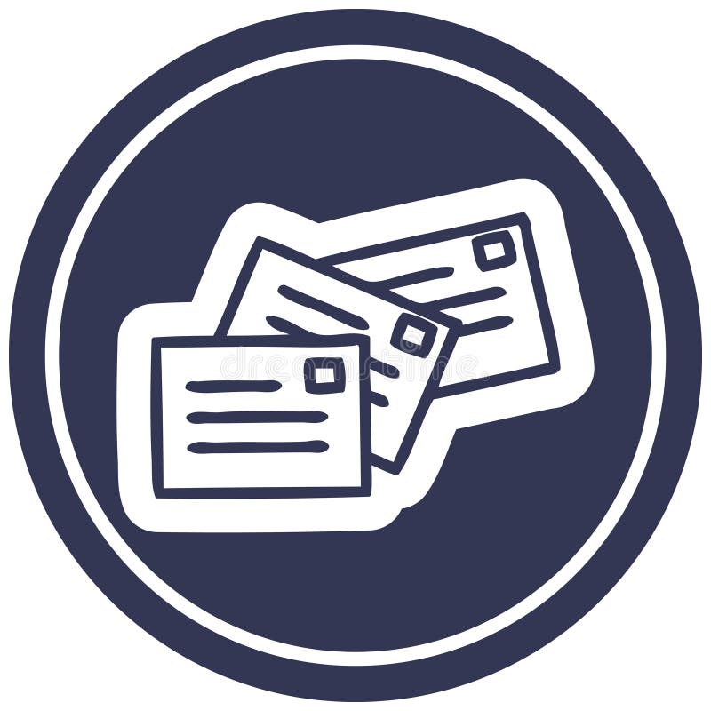 stack of letters circular icon