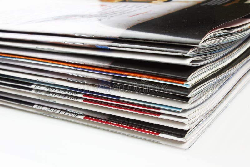 Stack of magazines stock image