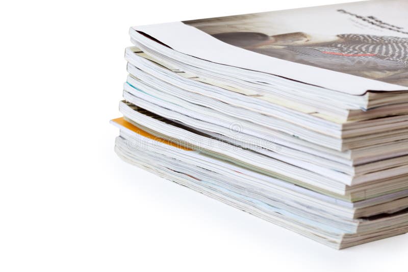 Stack of magazines stock image