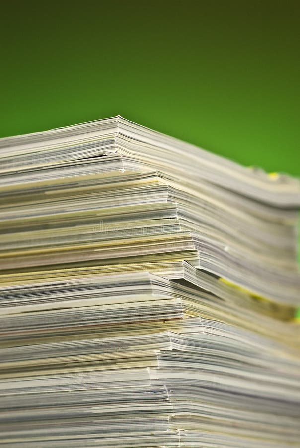 Stack of magazines to be recycled