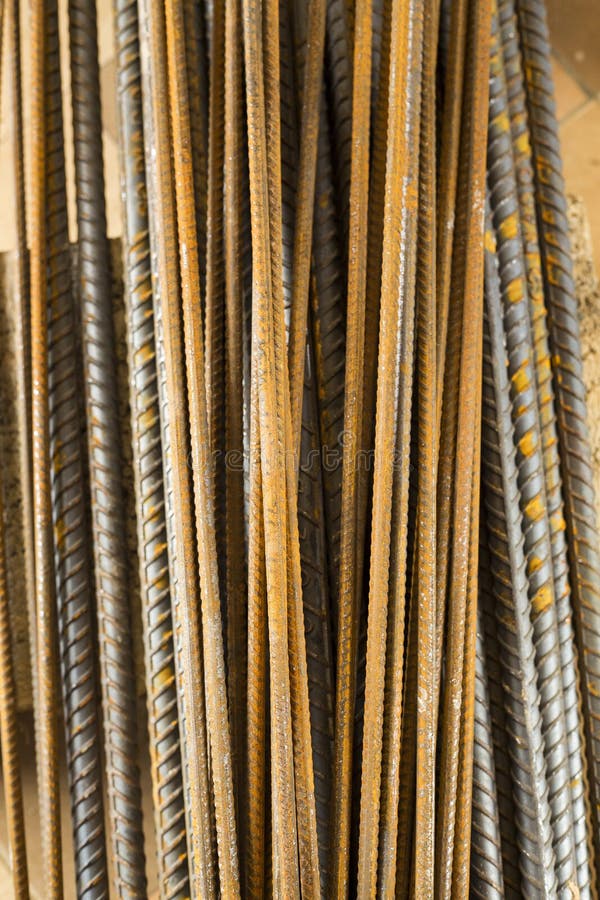 Pile of Rebar Steel Bars Top View Stock Image Image of gray