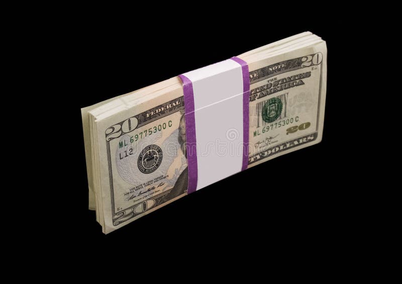 A Stack of Money on a Black Background Stock Image - Image of franklin,  business: 108196231