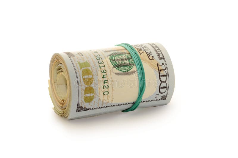 Stack Money Dollars Bounded Rubber Band Stock Photos Free & Royalty