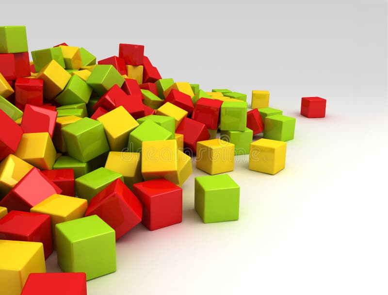 Stack of multi color cubes royalty free illustration