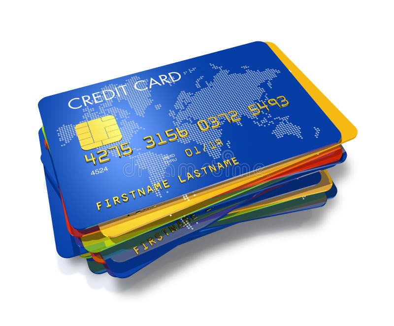 Stack of multi colored credit cards royalty free illustration Stack of multi colored credit cards royalty free illustration