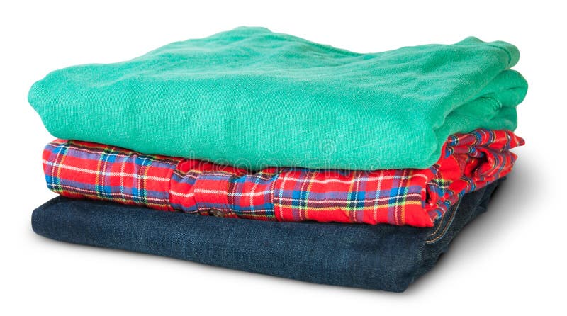 Stack of clothes stock image. Image of fabric, material - 19997371