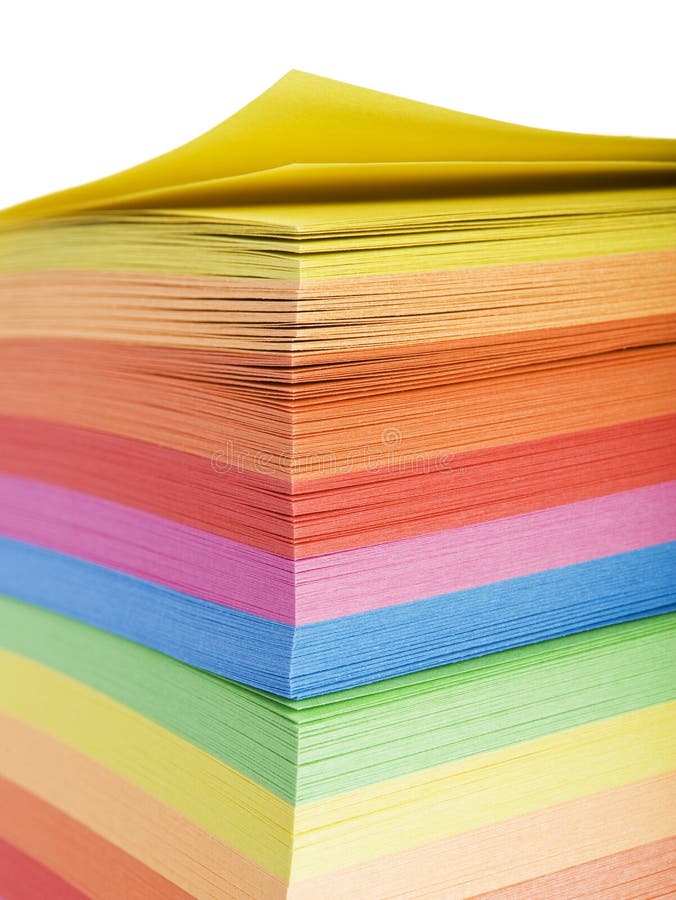 Stack of multicolored notes