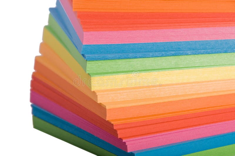 Stack of multicolored notes paper