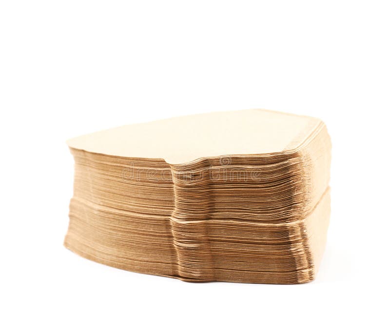 Stack of Multiple Paper Coffee Filters Isolated Stock Photo Image of