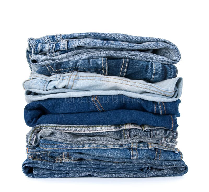 Free Stack Of Blue Denim Clothes Stock Image - 16082221