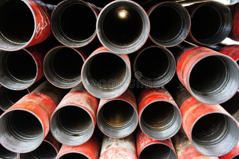 Stack of oil well intermediate casing bundles