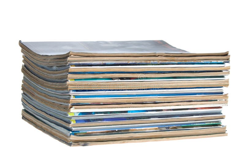 Heap of Multi-coloured Old Magazines Stock Photo - Image of objects, close:  7385910