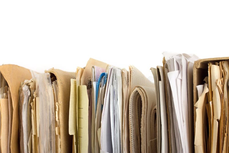 Stack of Old Paper Files. Horizontal View Stock Photo Image of folder