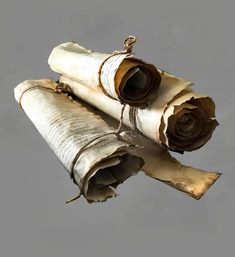 A stack of old paper with rope tied around it royalty free stock photography