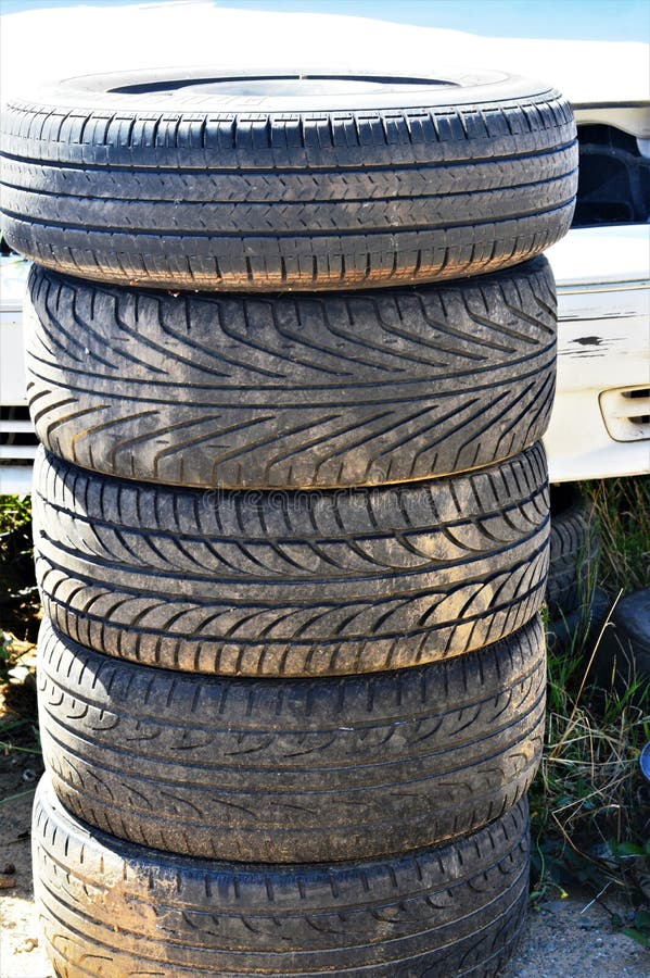 Stack of old tires stock photo. Image of stack, obsolete 89493918