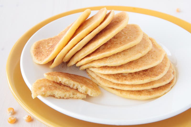 A Stack of Pancakes Made of Maize Flour Stock Image Image of grain