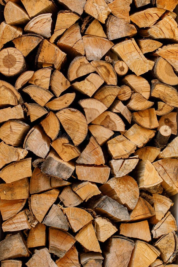 Stack or Pile of Chopped Firewood Logs, Wood for Winter Stock Image