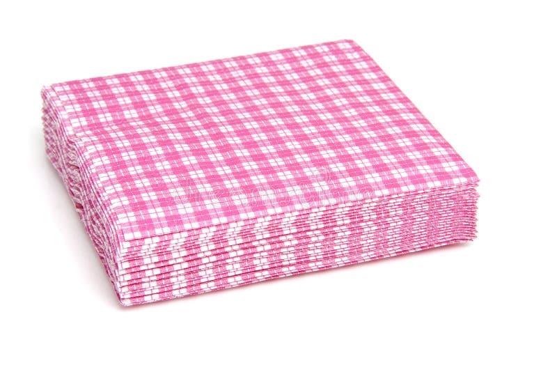 Stack of pink napkins stock photo. Image of isolated 13682244