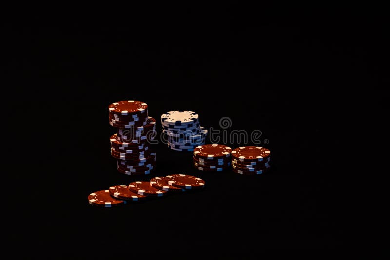 Stack of Poker Chips on Black Background Stock Photo - Image of casino