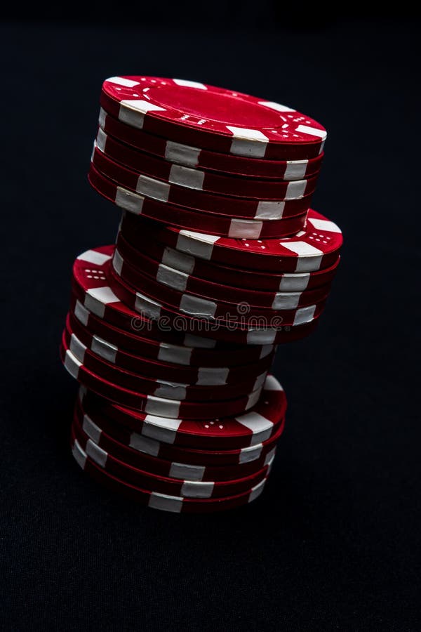 Stack of Poker Chips on Black Background Stock Photo Image of black
