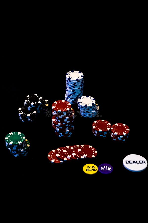 Stack of Poker Chips on Black Background Stock Photo Image of play