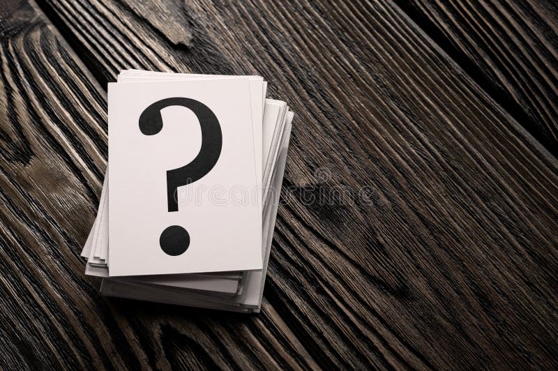Stack of question marks stock image