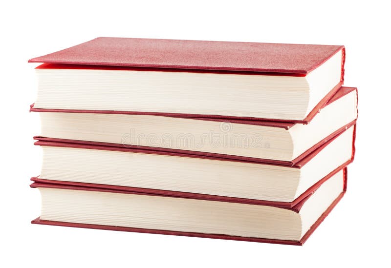 Stack of red cover books stock image. Image of library 47779797