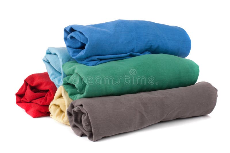 Stack of rolled clothes