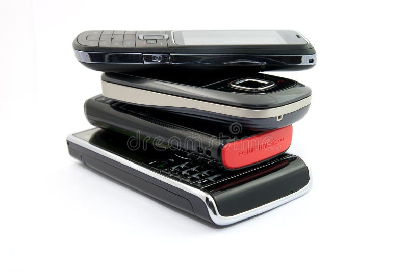 Stack of Several Mobile Phones