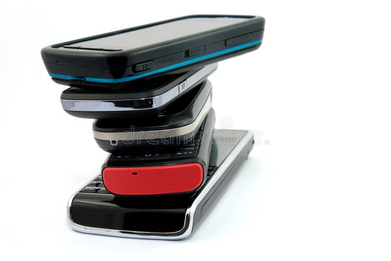 Stack of Several Mobile Phones