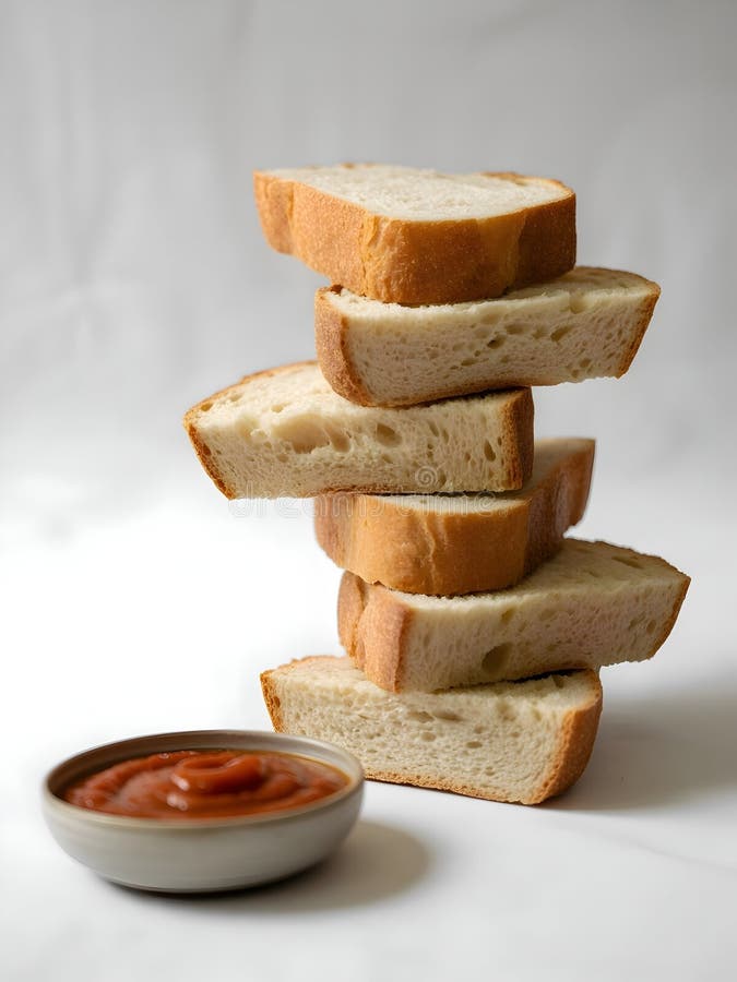 Stack of Sliced White Bread on Clean White Background royalty free illustration