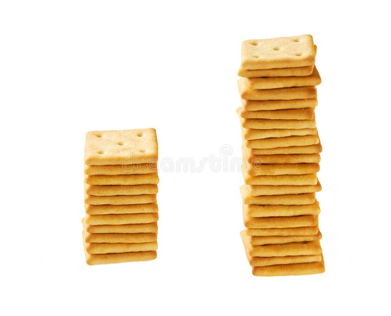 Stack of Square Crackers Isolated on White Background. Crackers Placed ...