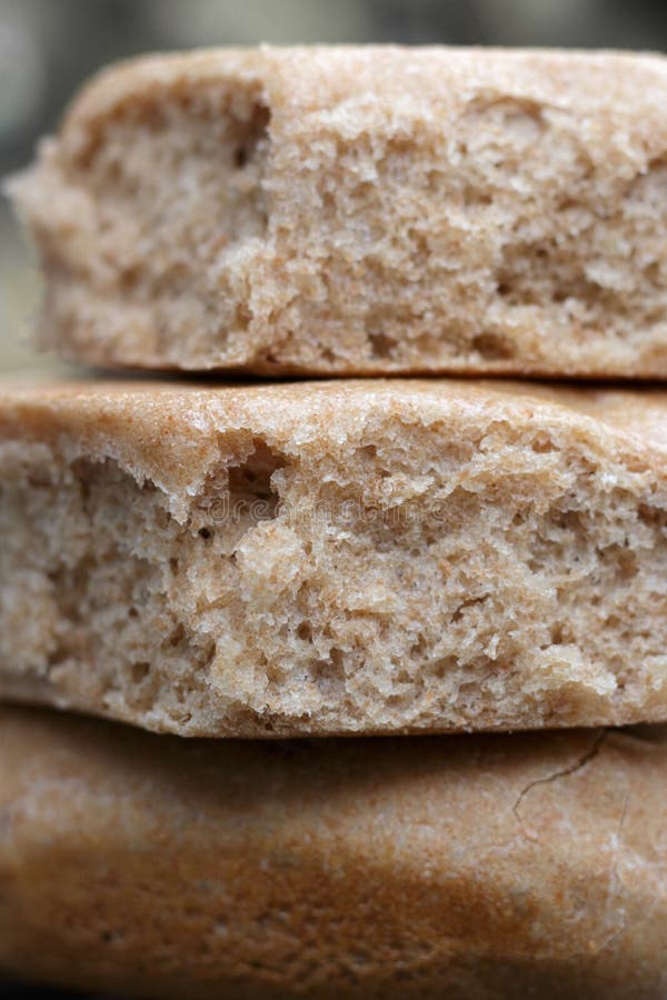 Stack of Three Fresh Whole Wheat Rolls Stock Image Image of fluffy