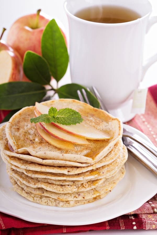 Stack of Vegan Pancakes with Almond Milk Stock Image Image of currant