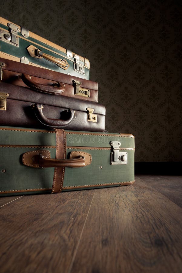 Stack of vintage suitcases stock photo. Image of retro 46745756