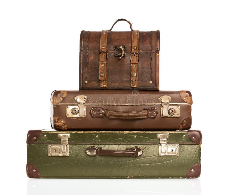 Open old retro vintage suitcase Royalty Free Vector Image