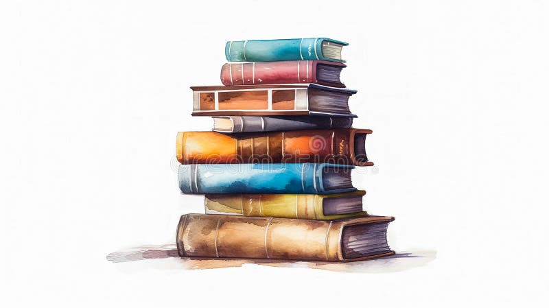 A stack of watercolor books with Back to School text. royalty free stock photography