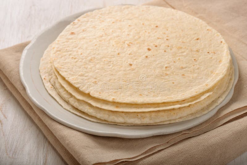 Stack of wheat flat bread stock photography